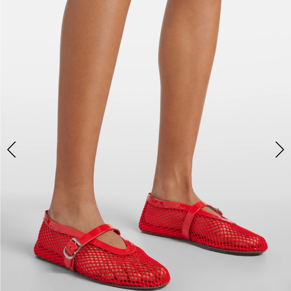Alaïa fishnet ballet flats in orange
